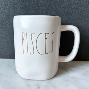 Pisces Zodiac Sign Astrology Ivory Ceramic Mug Rae Dunn Artisan Collection Cup
